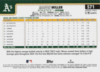 Oakland Athletics 2025 Topps Complete Mint 24 Card Team Set Featuring Mason Miller, Tyler Soderstrom and Zack Gelof with Rookie Cards of Jacob Wilson, Brady Basso, J.T. Ginn and Grant Holman Plus