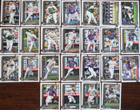 Colorado Rockies 2024 Topps Complete Mint Hand Collated 29 Card Team Set featuring 9 Rookie Cards Greg Jones, Bradley Blalock, Adael Amador, Aaron Schunk, Drew Romo, Angel Chivilli, Luis Peralta, Jaden Hill and Seth Halvorsen Plus