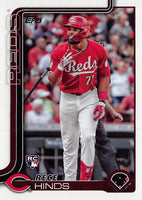 Cincinnati Reds 2025 Topps Complete Mint 29 Card Team Set Featuring Elly De La Cruz and Noelvi Marte Future Stars Cards with 5 Rookie Cards including Rhett Lowder, Rece Hinds and Blake Dunn Plus