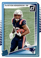 New England Patriots 2025 Donruss Factory Sealed Team Set Featuring Drake Maye and Stefon Diggs with Rated Rookie Cards of Kyle Williams, TreVeyon Henderson and Will Campbell Plus