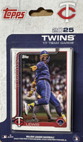 Minnesota Twins 2025 Topps Factory Sealed 17 Card Team Set Featuring Royce Lewis, Byron Buxton and Carlos Correa with Rookie cards of Zebby Matthews, David Festa and Brooks Lee Plus