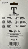 Texas Rangers 2025 Topps Factory Sealed 17 Card Team Set Featuring Corey Seager, Adolis Garcia and Josh Jung with Dustin Harris and Kumar Rocker Rookie Cards Plus