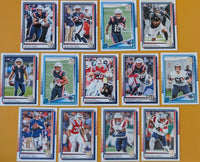 New England Patriots 2025 Donruss Factory Sealed Team Set Featuring Drake Maye and Stefon Diggs with Rated Rookie Cards of Kyle Williams, TreVeyon Henderson and Will Campbell Plus
