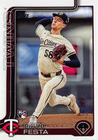 Minnesota Twins 2025 Topps Complete Mint 24 Card Hand Collated Team Set Featuring Rookie Cards of David Festa, Zebby Matthews, Brooks Lee and DaShawn Keirsey Plus