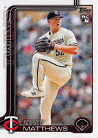 Minnesota Twins 2025 Topps Complete Mint 24 Card Hand Collated Team Set Featuring Rookie Cards of David Festa, Zebby Matthews, Brooks Lee and DaShawn Keirsey Plus