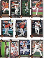 Baltimore Orioles 2025 Topps Complete Mint 24 Card Team Set Featuring Adley Rutschman and Gunnar Henderson with Rookie Cards of Coby Mayo, Cade Povich, Chayce McDermott and Tomoyuki Sugano Plus