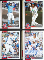 Chicago Cubs 2026 Topps Complete Mint Hand Collated 22 Card Team Set with Rookie Cards of Owen Caissie and Justin Dean Plus
