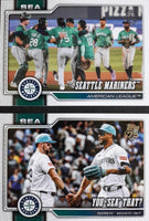 Seattle Mariners 2026 Topps Complete Mint 21 Card Hand Collated Team Set Featuring Cal Raleigh and Julio Rodríguez with Rookie Cards of Cole Young and Blas Castaño Plus