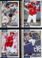 Toronto Blue Jays 2026 Topps Complete Mint Hand Collated 24 Card Team Set Featuring Vladimir Guerrero Jr and George Springer with Rookie Cards of Lazaro Estrada, Kazuma Okamoto and Trey Yesavage Plus
