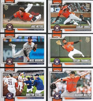 Houston Astros 2026 Topps Complete Mint Hand Collated 28 Card Team Set Featuring Jose Altuve, Yordan Alvarez and Carlos Correa with 7 Rookie Cards including Brice Matthews and Tatsuya Imai Plus