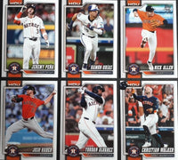 Houston Astros 2026 Topps Complete Mint Hand Collated 28 Card Team Set Featuring Jose Altuve, Yordan Alvarez and Carlos Correa with 7 Rookie Cards including Brice Matthews and Tatsuya Imai Plus