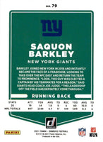 Saquon Barkley 2021 Donruss Mint 4th Year Card #79 Picturing this Former New York Giants and Current Philadelphia Eagles Star in his Blue Jersey