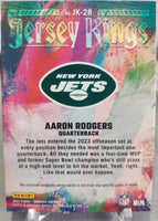 Aaron Rodgers 2023 Panini Donruss Jersey Kings Series Mint Insert Card #JK-28 Featuring an Authentic Green Jersey Swatch #249/399 Made