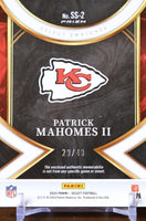 Patrick Mahomes 2022 Panini Select Swatches Prizm Series Card #SS-2 Featuring an Authentic Red Jersey Swatch #29 of 49 Made