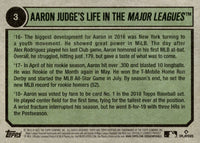 Aaron Judge 2023 Topps Heritage Special Card #3 Highlighting his 2019 and and 2020 Topps Regular Issue Cards