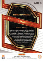Patrick Mahomes 2023 Panini Select Draft Picks Unstoppable Series Mint Insert Card #UN-16