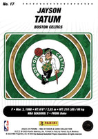 Jayson Tatum 2023 2024 Panini Limited Edition Full Sized Sticker Card Series Mint Card #17