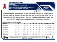 Shohei Ohtani 2023 Topps Baseball Series Mint Card #17 picturing him in his White Los Angeles Angels Jersey