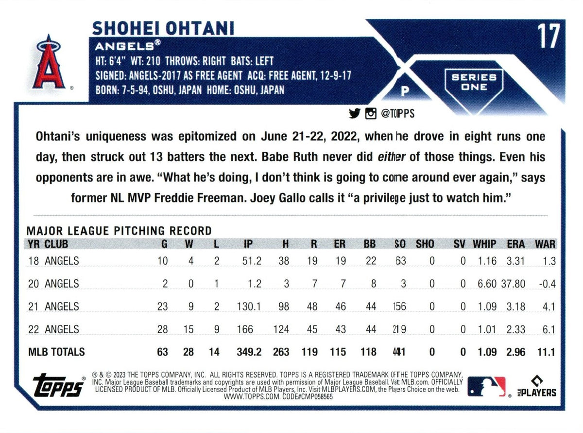  Shohei Ohtani 2022 Bowman Baseball Series Mint Card #68  picturing him in his Red Los Angeles Angels Jersey : Collectibles & Fine Art