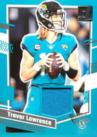 Trevor Lawrence 2023 Panini Donruss Threads Series Mint Insert Card #DTH-TL Featuring an Authentic Green Jersey Swatch