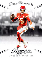 Patrick Mahomes 2024 Prestige Football Series Mint Card #143 picturing this Kansas City Chiefs Superstar in his Red Jersey
