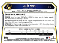 Milwaukee Brewers 2026 Bowman Series 13 Card Team Set made by Topps Featuring Jacob Misiorowski Rookie Card and Jackson Chourio Plus 10 Top Prospect Cards including Jesus Made and Luis Pena
