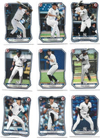 New York Yankees 2026 Bowman 9 Card Team Set made by Topps Featuring Aaron Judge a Cam Schlittler Rookie Card and 6 Top Prospect Cards
