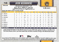 Milwaukee Brewers 2026 Topps Complete Mint Hand Collated 23 Card Team Set Featuring Rookie Cards of Jacob Misiorowski, Anthony Seigler and Brandon Sproat