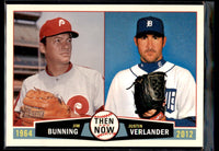 Jim Bunning and Justin Verlander 2013 Topps Heritage Then & Now Series Mint Card #TN-BV