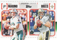 Dan Marino and Drew Brees 2010 Topps Gridiron Lineage Series Mint Card #GL-MB