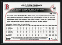 Jarren Duran 2022 Topps Baseball Series Mint Rookie Image Variations Card #187