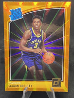 Aaron Holiday 2018 2019 Panini Donruss Rated Rookies Holo Orange Laser Series Mint Card #176