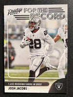 Josh Jacobs 2023 Panini Prestige Xtra Points For the Record Series Mint Card #5
