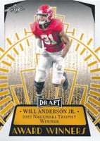 Will Anderson Jr. 2023 Leaf Draft Award Winners Series Mint Rookie Card #17