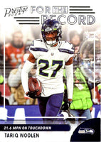 Tariq Woolen 2023 Panini Prestige Xtra Points For the Record Series Mint Card #15