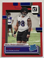 Travis Jones 2022 Panini Donruss Red Press Proof Rated Rookie Series Mint Rookie Card #384