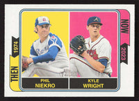 Kyle Wright and Phil Niekro 2023 Topps Heritage Then and Now Series Mint Card #TAN-8