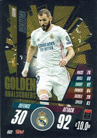 Karim Benzema 2020 2021 Topps Match Attax Golden Goalscorers Series Mint Card #GG2