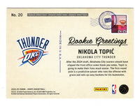 Nikola Topic 2024 2025 Panini Hoops Rookie Greetings Series Mint Rookie Card #20