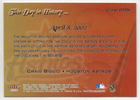 Craig Biggio 2002 Fleer Tradition Update This Day In History Series Mint Card #U13