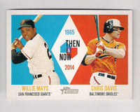 Willie Mays/Chris Davis 2014 Topps Heritage Then & Now Series Mint Card #TANMD