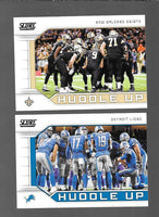 2019 Score Football Huddle Up 10 Card Team Insert Set with Chiefs, Patriots, Packers Plus