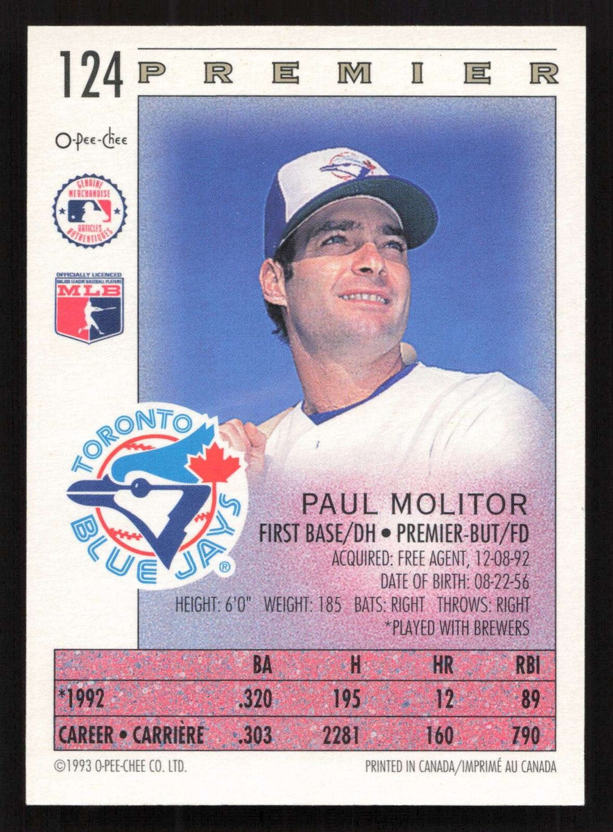 Paul Molitor Signed Autograph 2012 Panini Prizm Toronto Blue Jays