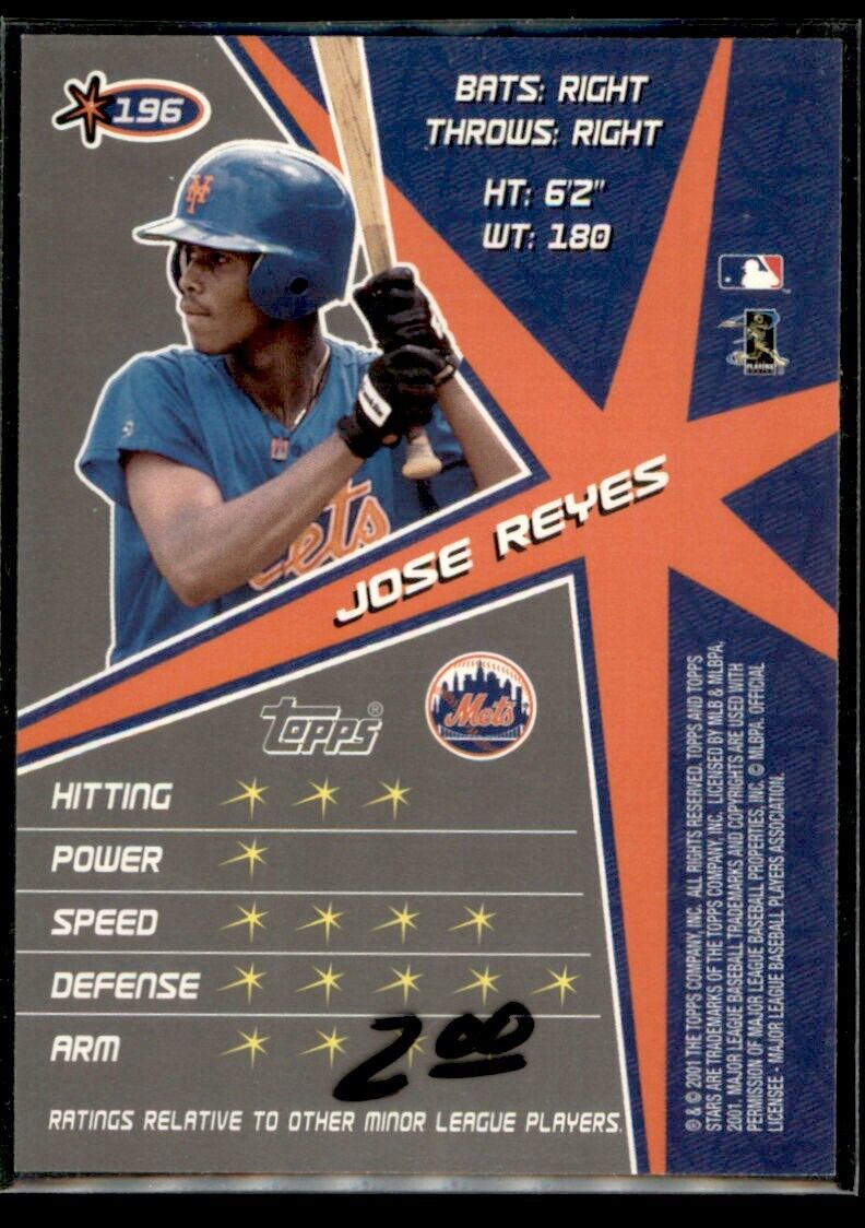 Jose Reyes 2001 Topps Stars Series Mint Rookie Card #196