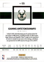 Giannis Antetokounmpo 2019 2020 Panini Chronicles Panini GREEN Series Mint Card #125