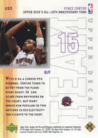 Vince Carter 2001 2002 Upper Deck Upper Decade Team Series Mint Card #UD3
