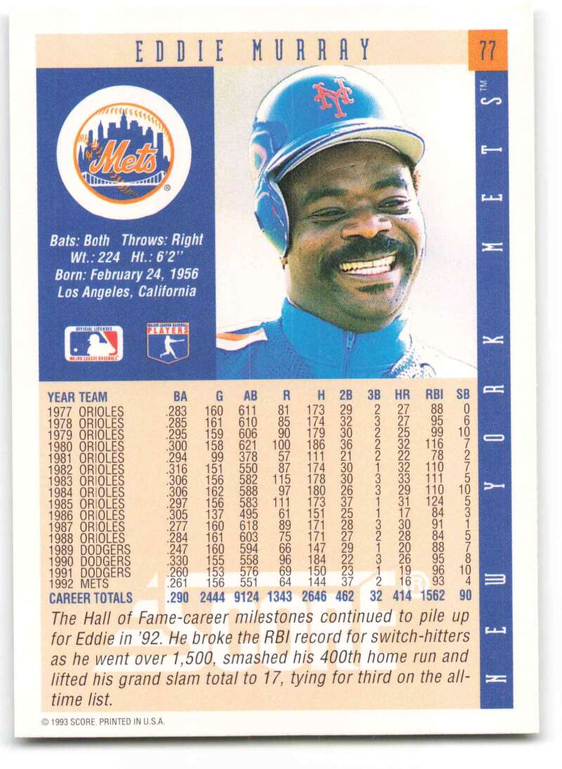 Baseball Card Breakdown: Got my Eddie Murray autograph!