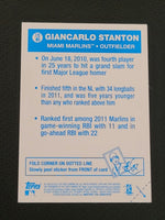 Giancarlo Stanton 2012 Topps Archives 1977 Cloth Stickers Series Mint Card 77C-MS