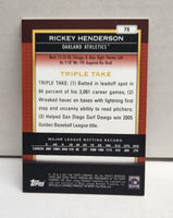 Rickey Henderson 2010 Topps Triple Threads Series Mint Card #93