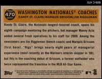 Washington Nationals Coaches 2009 Topps Heritage Series Mint Short Print Card #470